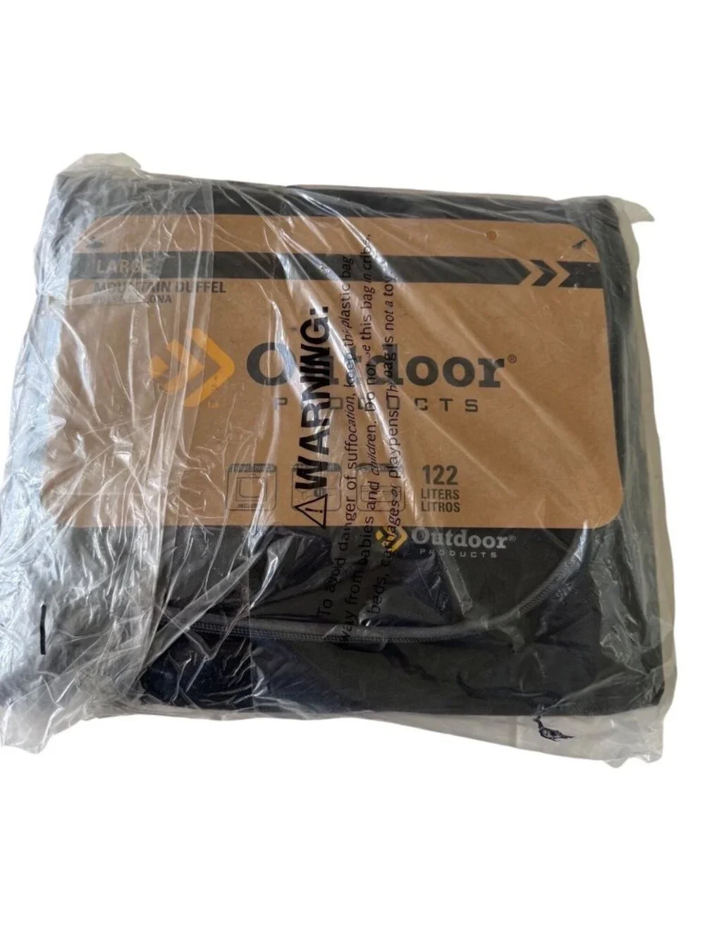 Outdoor Products Mountain Duffle NWT 15”X 30” Black 3 Pocket Travel Pouch Adjust